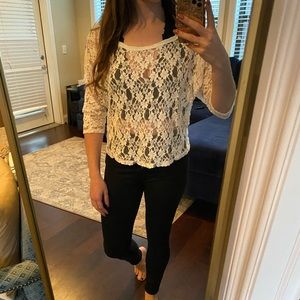 White floral lace top